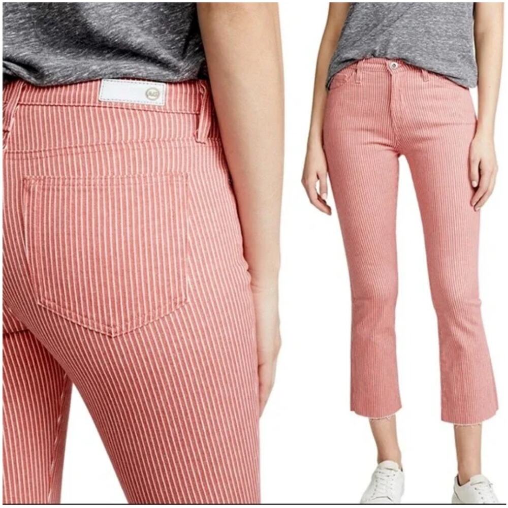 AG Adriano Goldschmed The Jodi Chop dusty pink pink strip denim jeans size 29